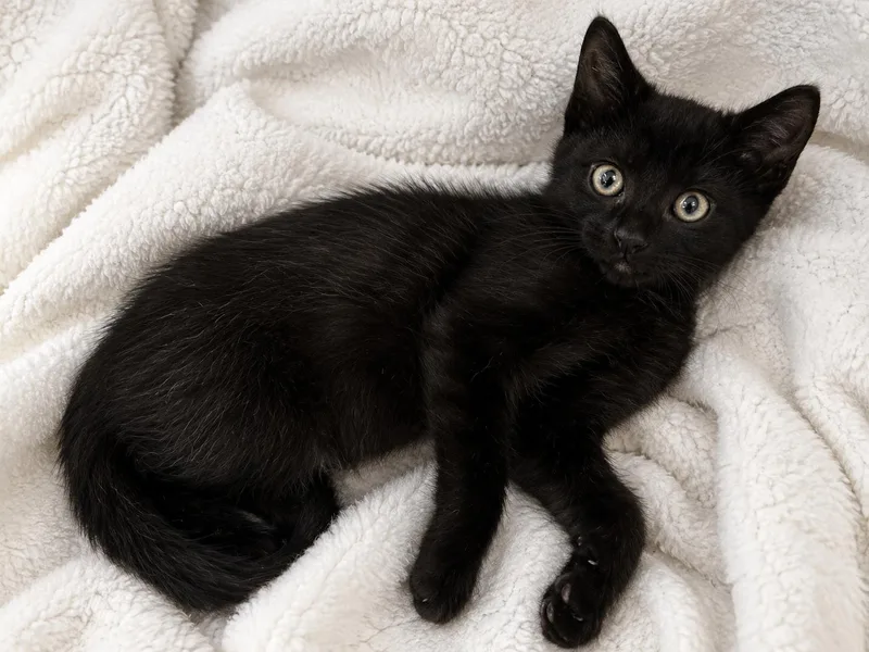 A baby medium-sized male Domestic Short Hair cat named Locksmith for adoption in Farmington, MN