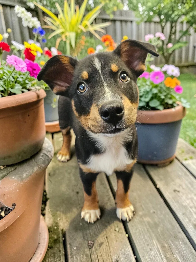 A baby medium-sized male Australian Cattle Dog / Blue Heeler dog named Kennedy for adoption in McKinney, TX