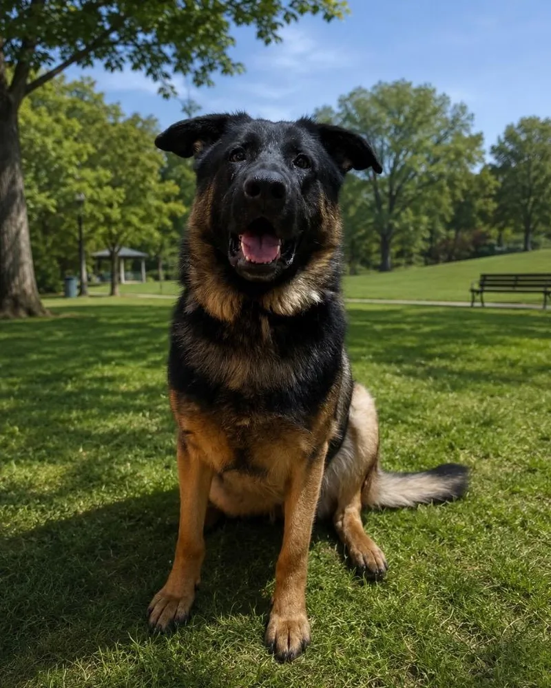 A young extra large-sized male German Shepherd Dog dog named Zeus bonded with Acey for adoption in West Bloomfield, MI