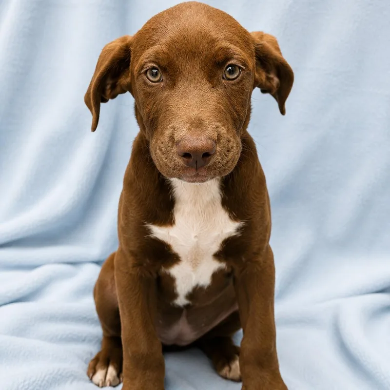 A young medium-sized male Labrador Retriever dog named Ketchup Weeks for adoption in Sterling, MA