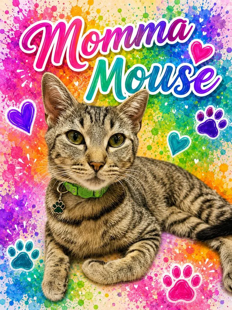 A young medium-sized female Gray / Blue / Silver Domestic Short Hair cat named Mama Mouse Griffey Lozano for adoption in Galt, CA