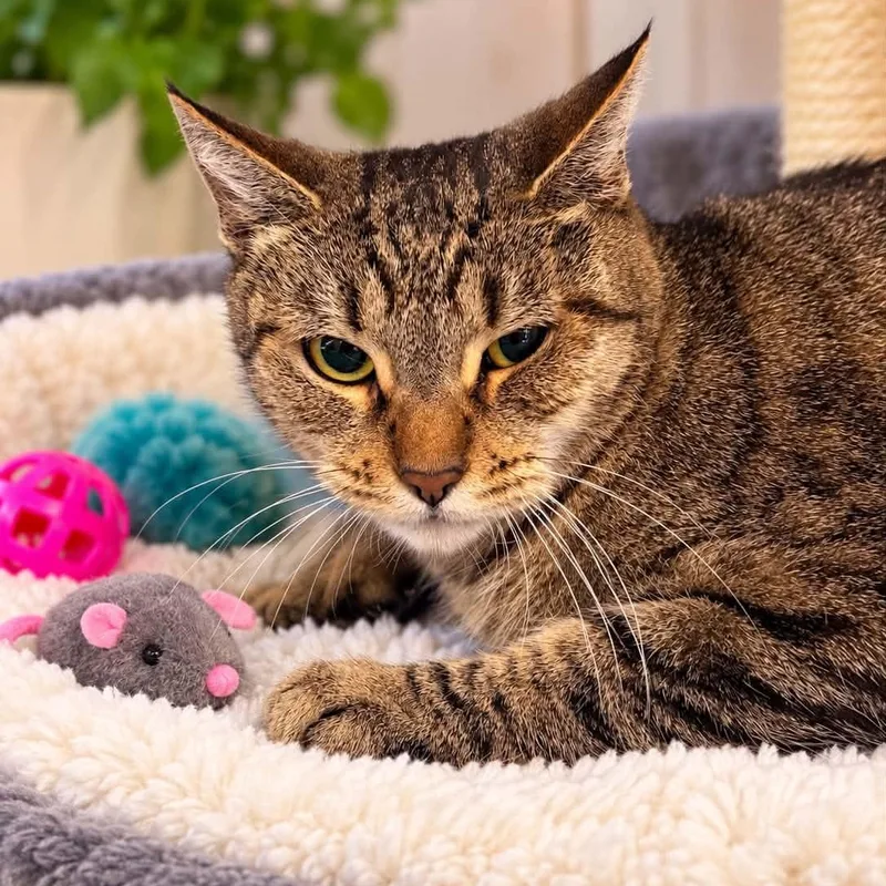 A young medium-sized female Tabby (Brown / Chocolate) Tabby cat named Nora for adoption in Antioch, CA