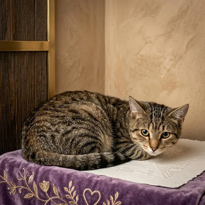 A baby small-sized female Brown / Chocolate Domestic Short Hair cat named Fang for adoption in Elizabeth City, NC