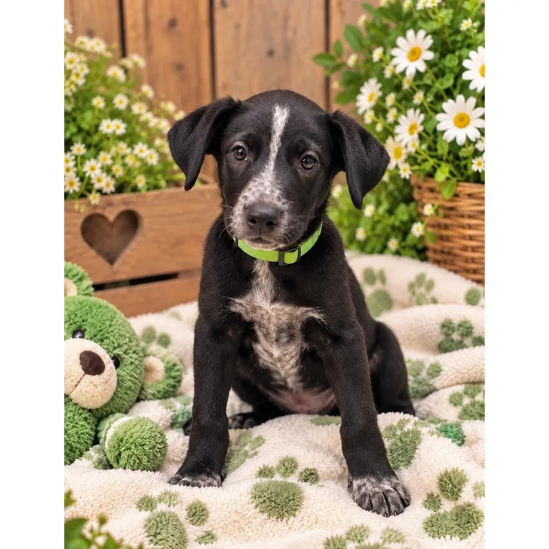 A baby medium-sized female Australian Cattle Dog / Blue Heeler dog named Winnie for adoption in Boulder, CO