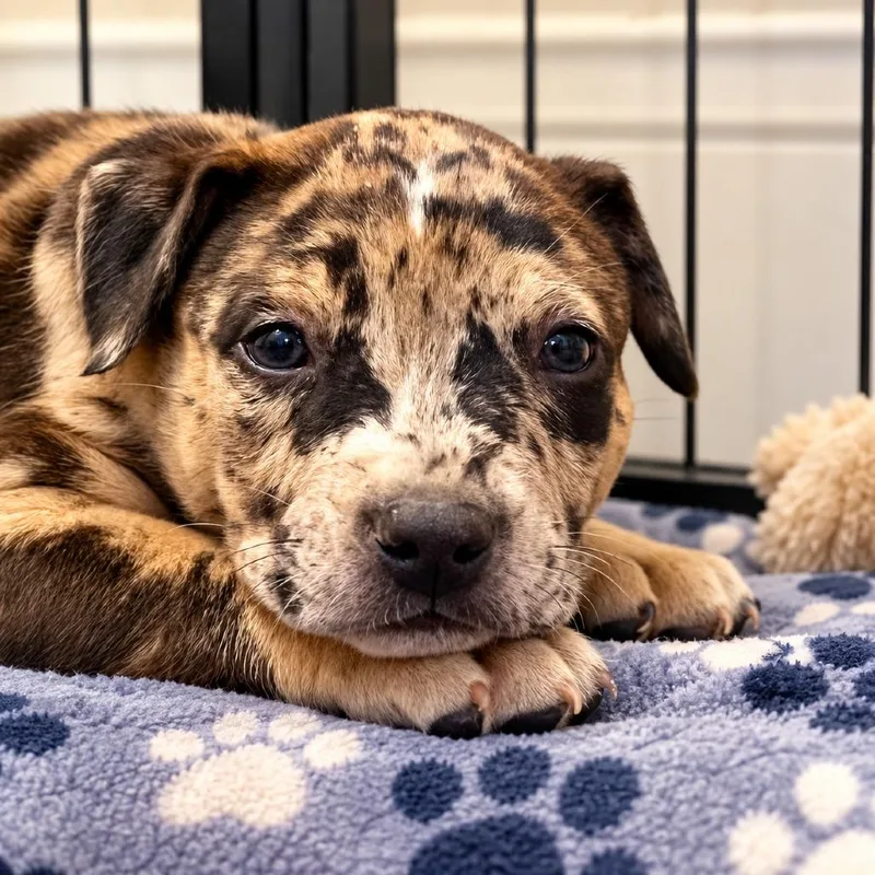 A baby small-sized male American Bulldog dog named Axl for adoption in Cartersville, GA