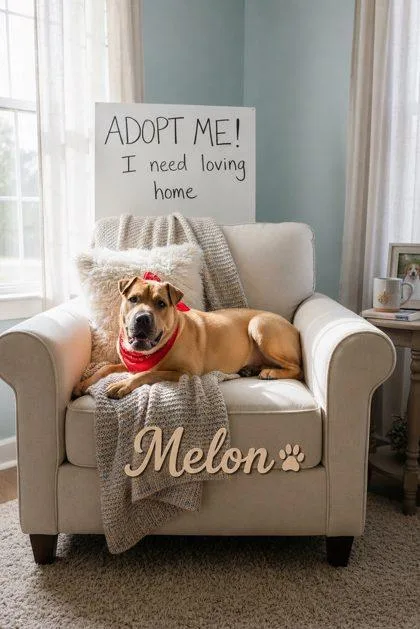 A young medium-sized male Shar-Pei dog named Melon for adoption in Seagoville, TX