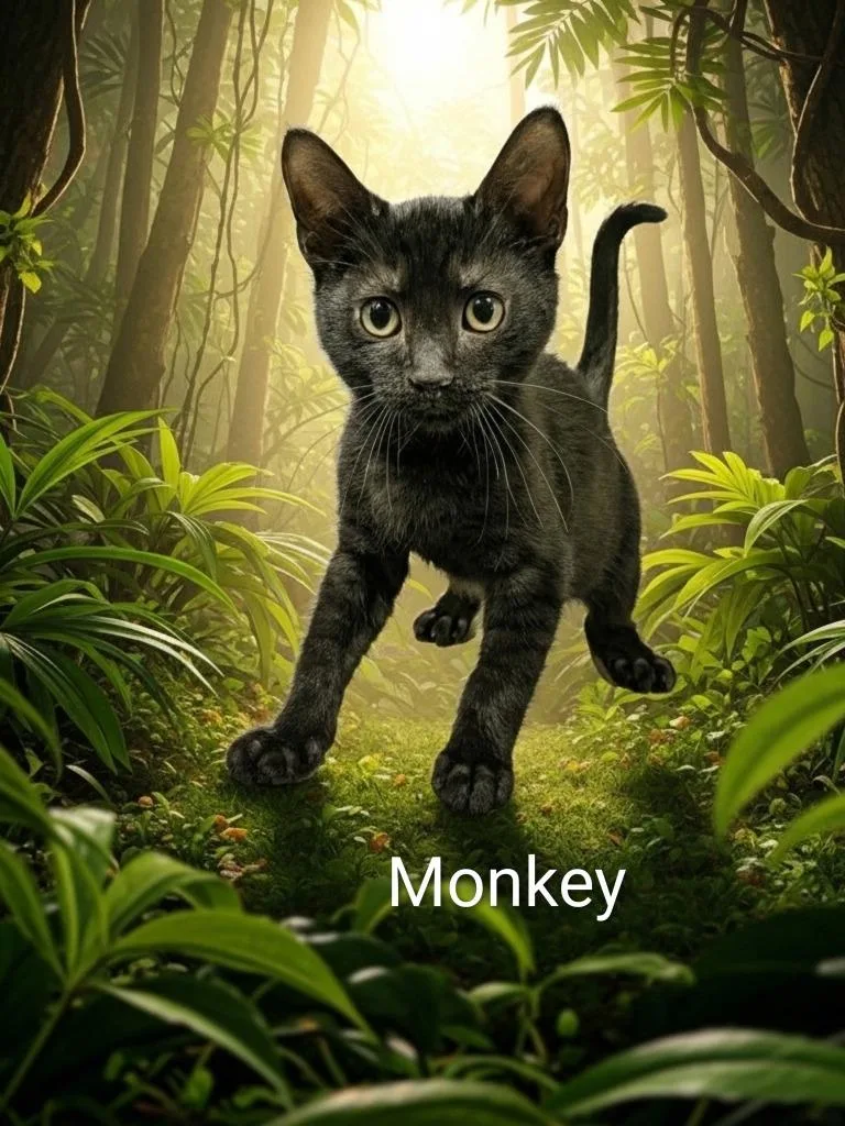 A baby small-sized male Domestic Short Hair cat named Monkey for adoption in Jim Thorpe, PA