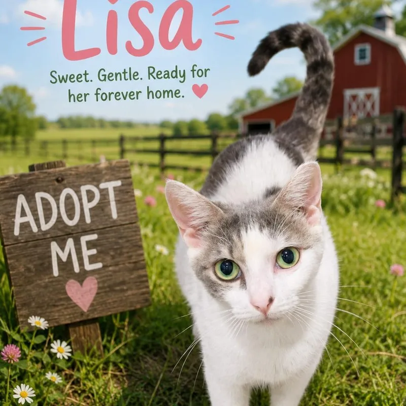 A young medium-sized female Gray / Blue / Silver Domestic Short Hair cat named Lisa for adoption in Boston, MA