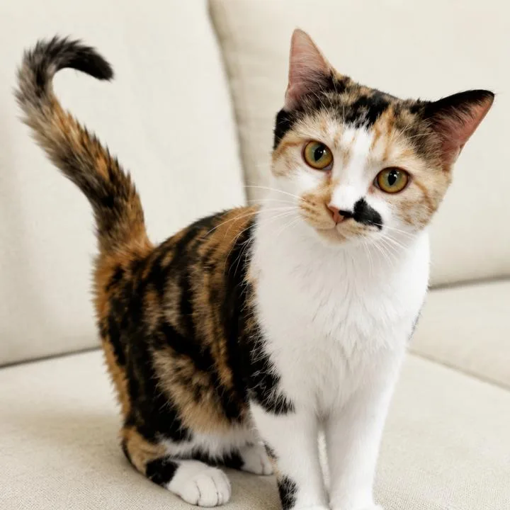 An adult medium-sized female Calico Domestic Short Hair cat named Snickers for adoption in Pleasanton, CA