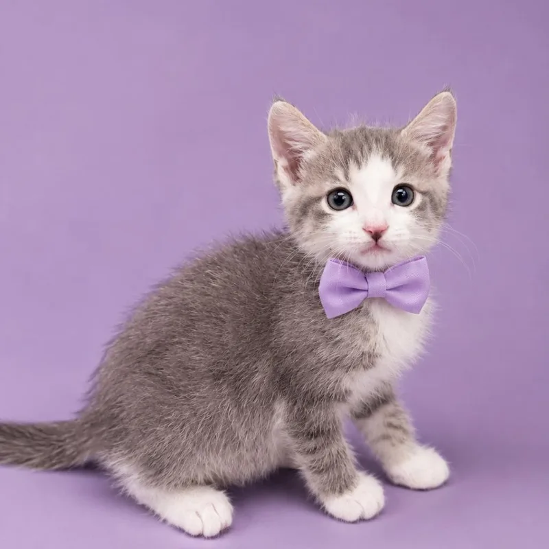 A baby small-sized female Gray / Blue / Silver Domestic Short Hair cat named Magnesium for adoption in Binghamton, NY
