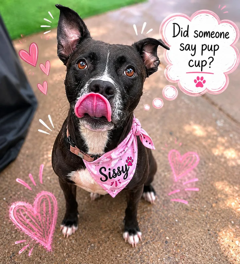 A young medium-sized female Black Boston Terrier dog named Sissy for adoption in Houston, TX