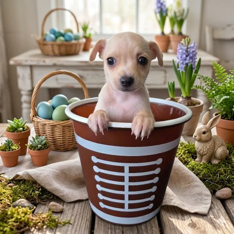 A baby small-sized male White / Cream Chihuahua dog named Jettson for adoption in Dallas, TX