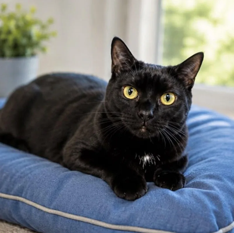 A baby medium-sized male Black Domestic Short Hair cat named Toddy for adoption in Margate, FL