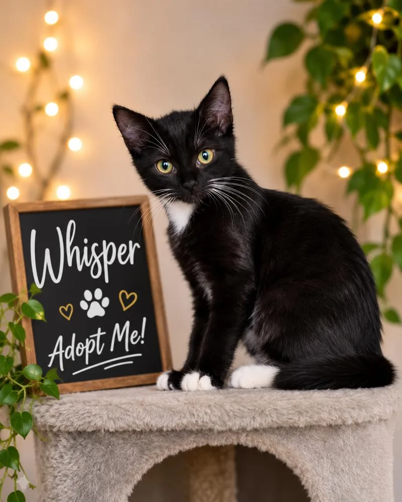 A baby small-sized female Domestic Short Hair cat named Whisper for adoption in Dallas, TX