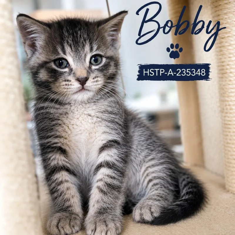 A baby small-sized male Brown / Chocolate Domestic Short Hair cat named Bobby for adoption in Tacoma, WA