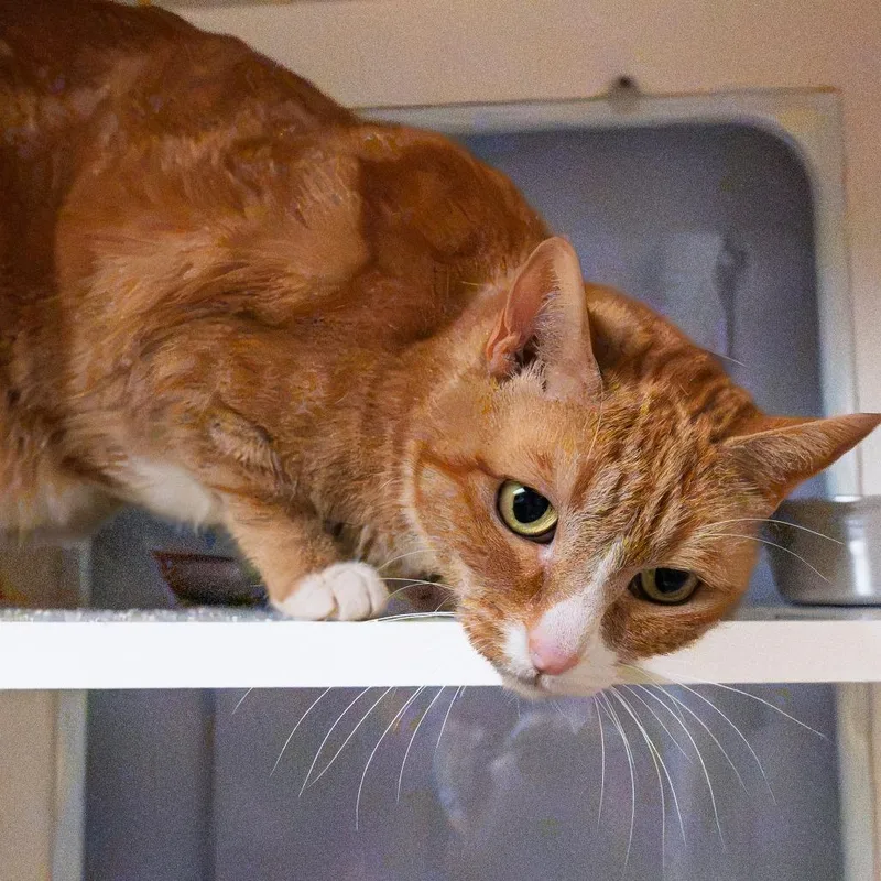A senior large-sized female Orange / Red Domestic Short Hair cat named Beauty for adoption in South Elgin, IL