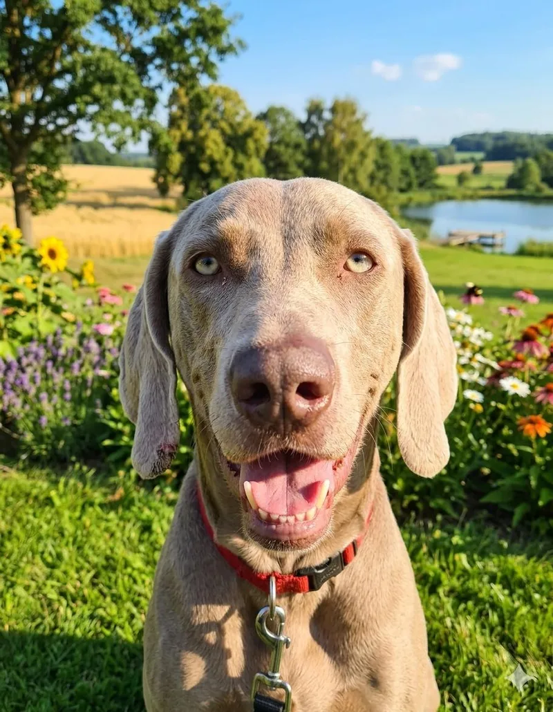 An adult large-sized male Gray / Blue / Silver Weimaraner dog named Gunner for adoption in St. Louis, MO