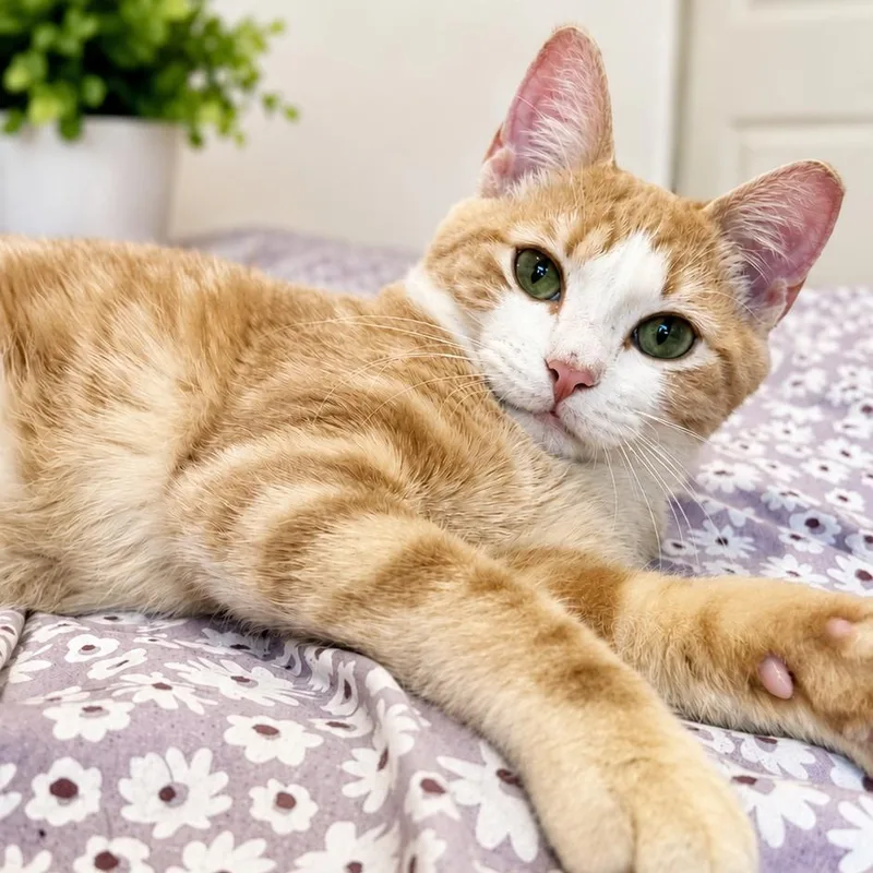 A baby medium-sized male Domestic Short Hair cat named Sprout for adoption in Tucker, GA