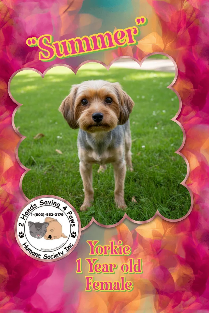 A young small-sized female Yorkshire Terrier dog named Summer for adoption in Thomson , GA