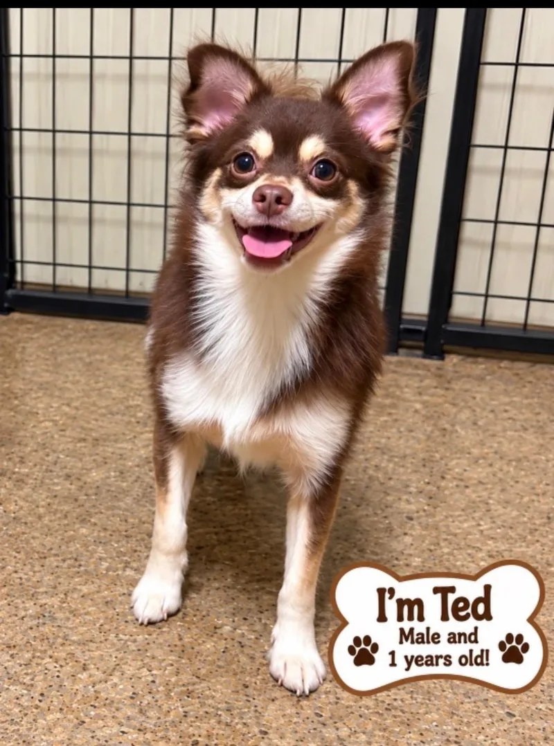 A young small-sized male Pomeranian dog named Ted for adoption in Cedarburg, WI