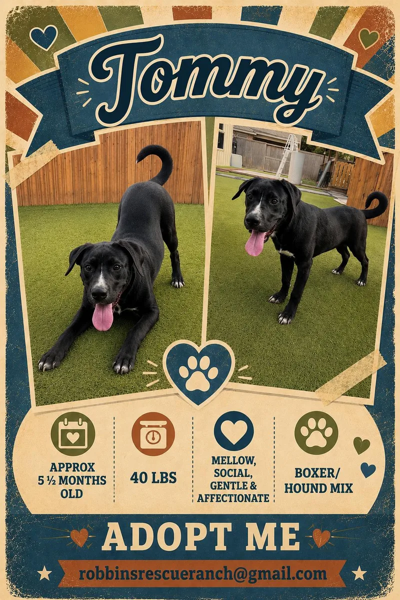 A young large-sized male Brindle Hound dog named Tommy for adoption in Brenham, TX