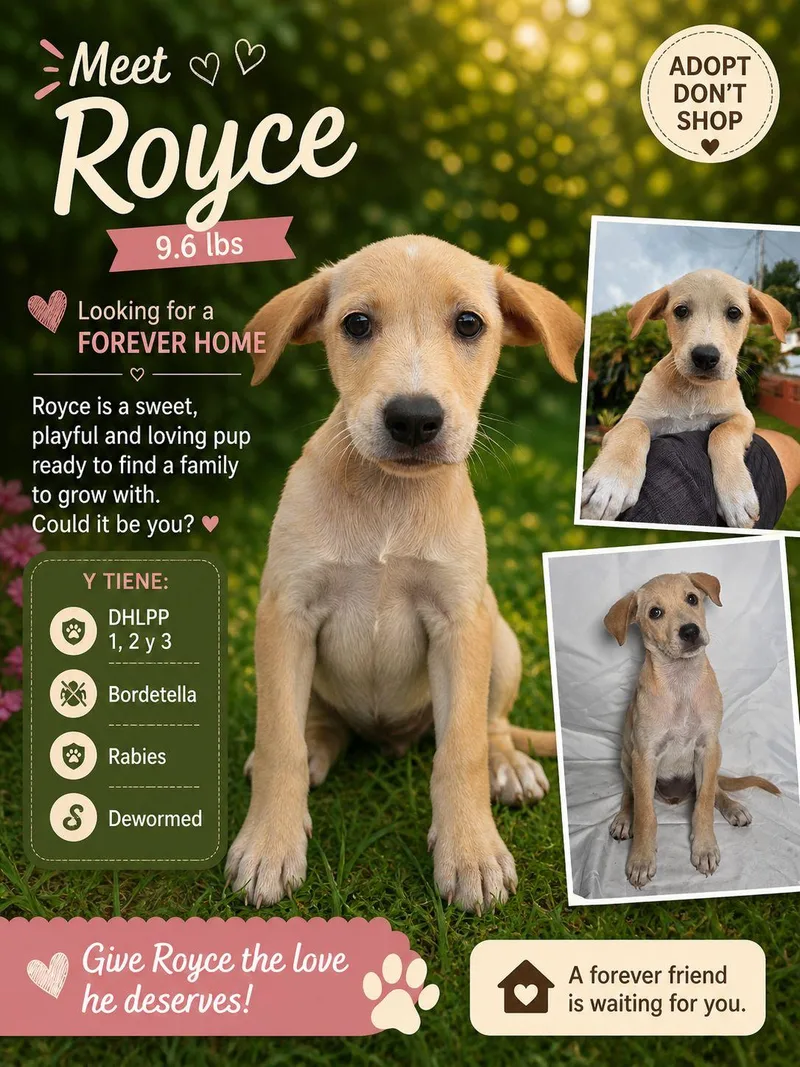 A baby medium-sized female Retriever dog named Royce for adoption in Jenkintown, PA