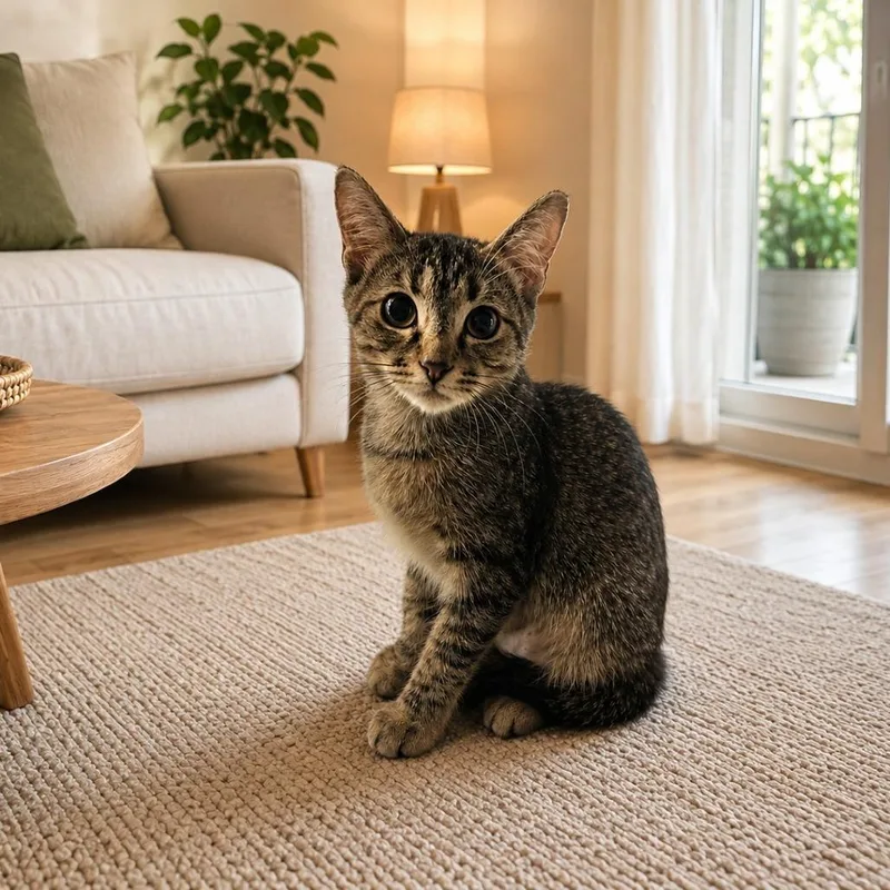 A baby small-sized female Brown / Chocolate Domestic Short Hair cat named Roxy for adoption in Boston, MA
