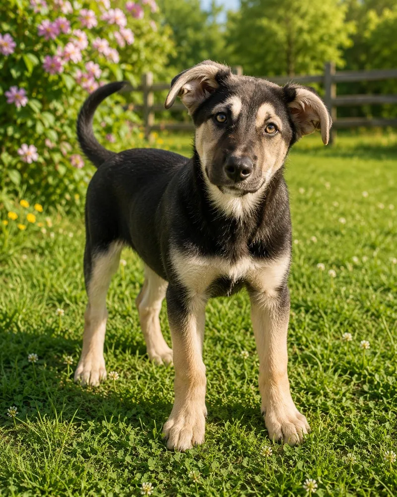 A baby medium-sized male Black German Shepherd Dog dog named Heihei for adoption in Ashland, KY