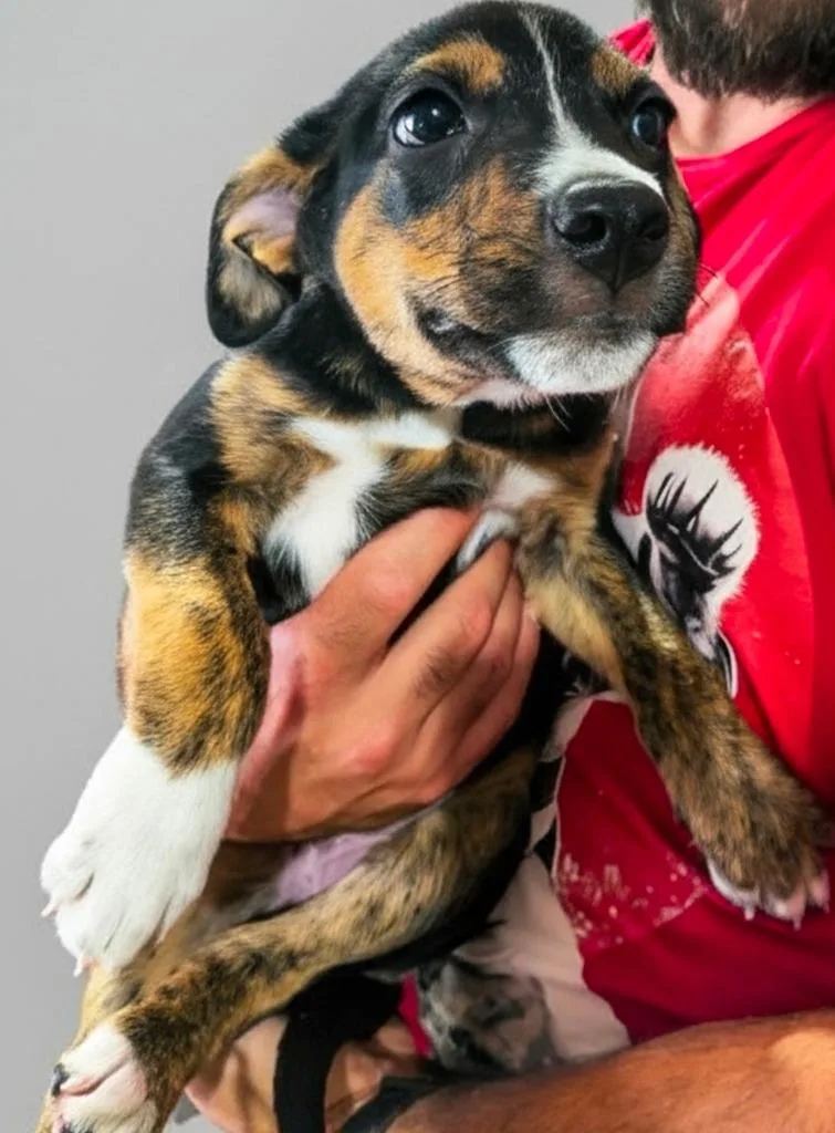 A baby medium-sized female Pit Bull Terrier dog named Tempest for adoption in Huntington, IN