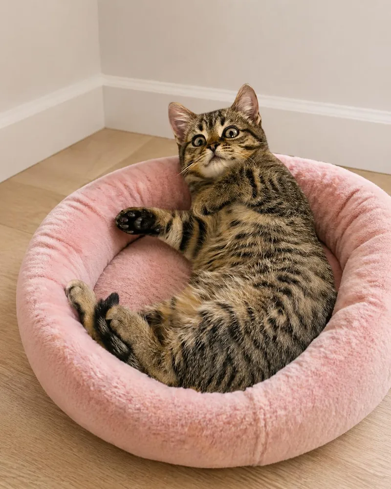 A baby medium-sized female Tabby (Brown / Chocolate) Domestic Short Hair cat named Tayzee for adoption in Hillsboro, TX