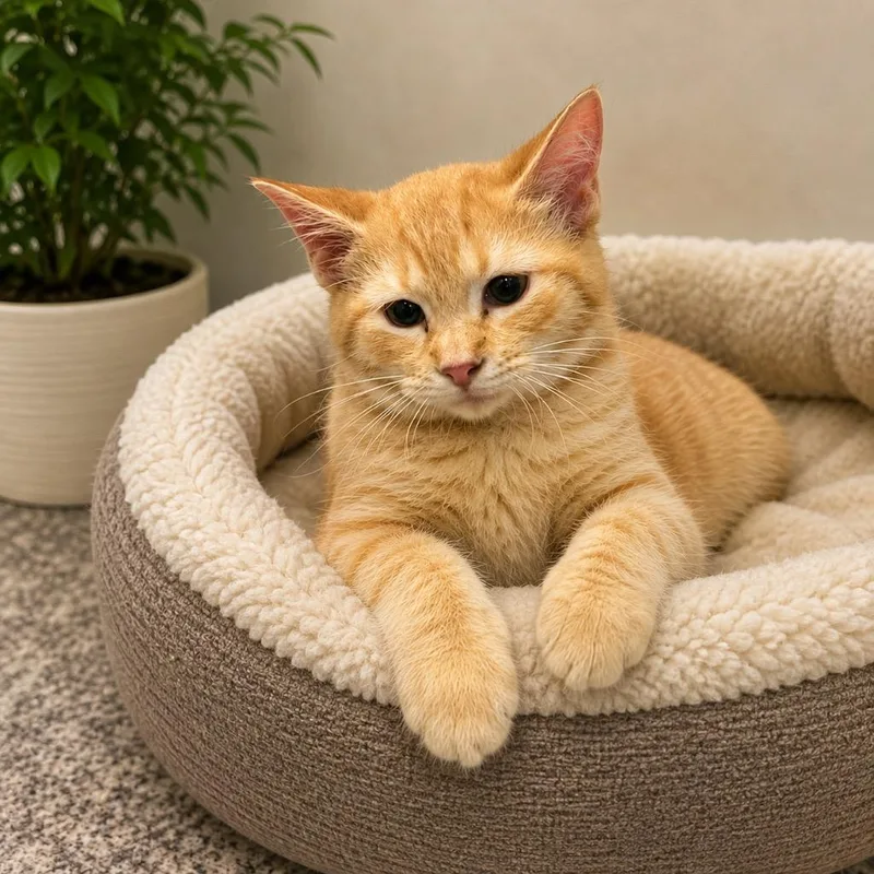 A baby medium-sized female Domestic Short Hair cat named Baby Split for adoption in Pittsfield, IL