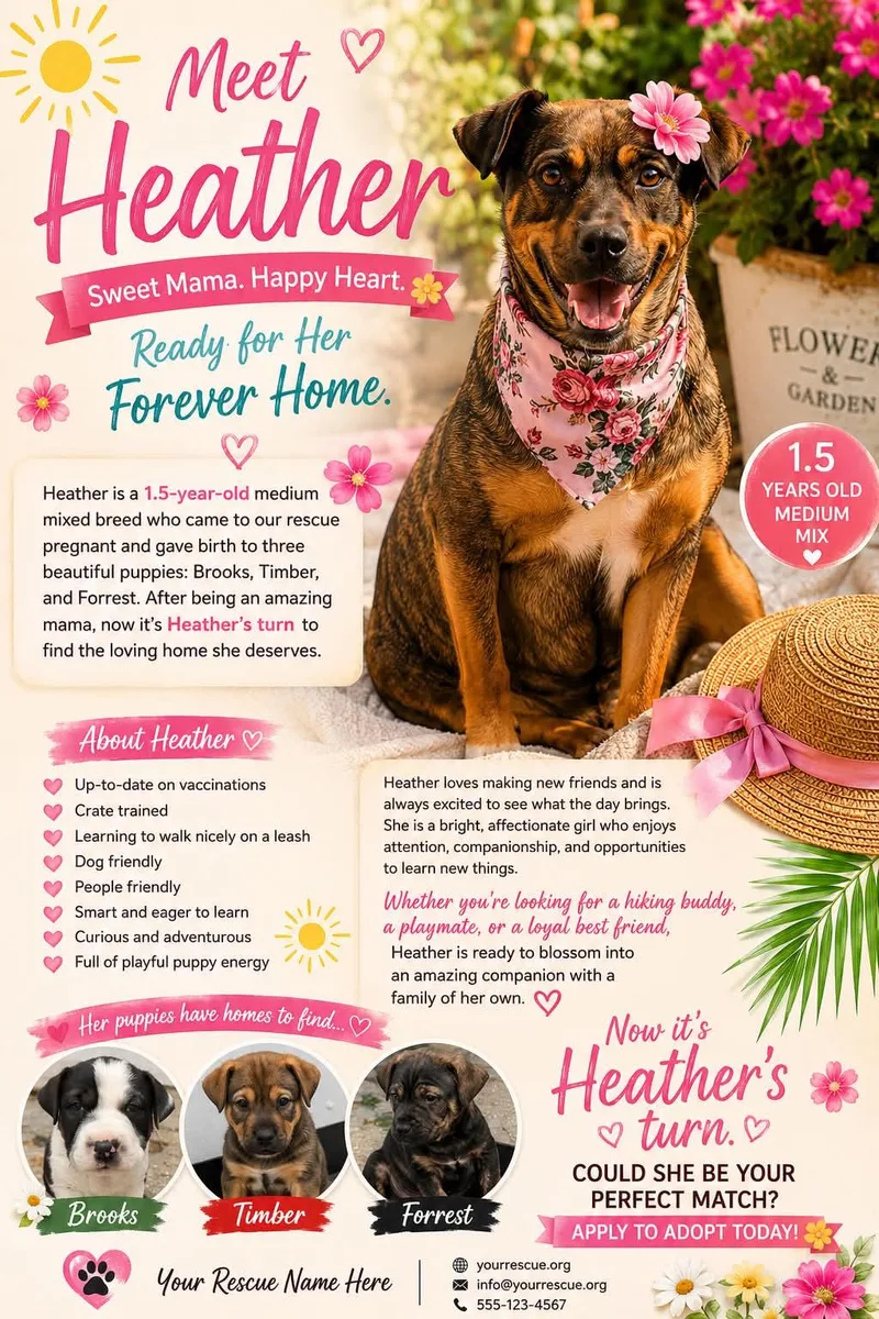 A young medium-sized female Brown / Chocolate Mixed Breed dog named Heather for adoption in Ashland, KY
