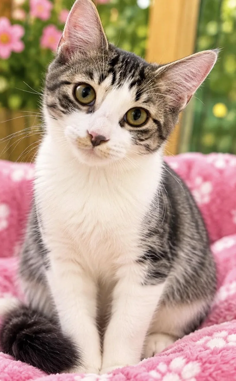 A baby medium-sized male Domestic Short Hair cat named Peach for adoption in Margate, FL