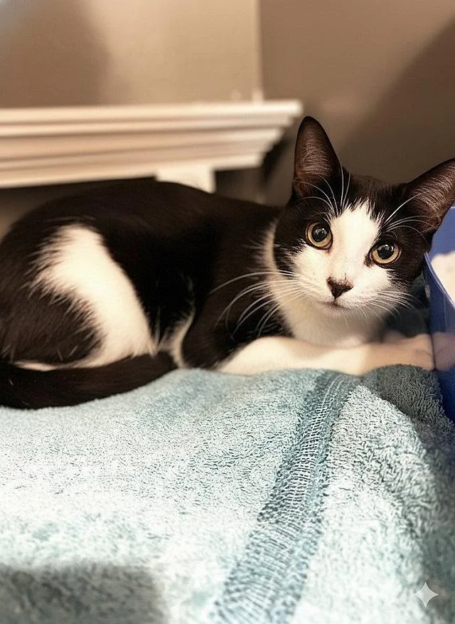 An adult medium-sized male Black & White / Tuxedo Domestic Short Hair cat named Tom for adoption in Tampa, FL