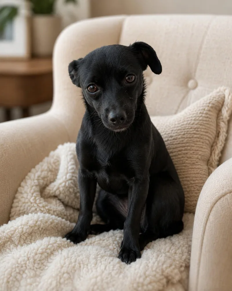 A baby small-sized female Black Chihuahua dog named Nina for adoption in Union Grove, WI