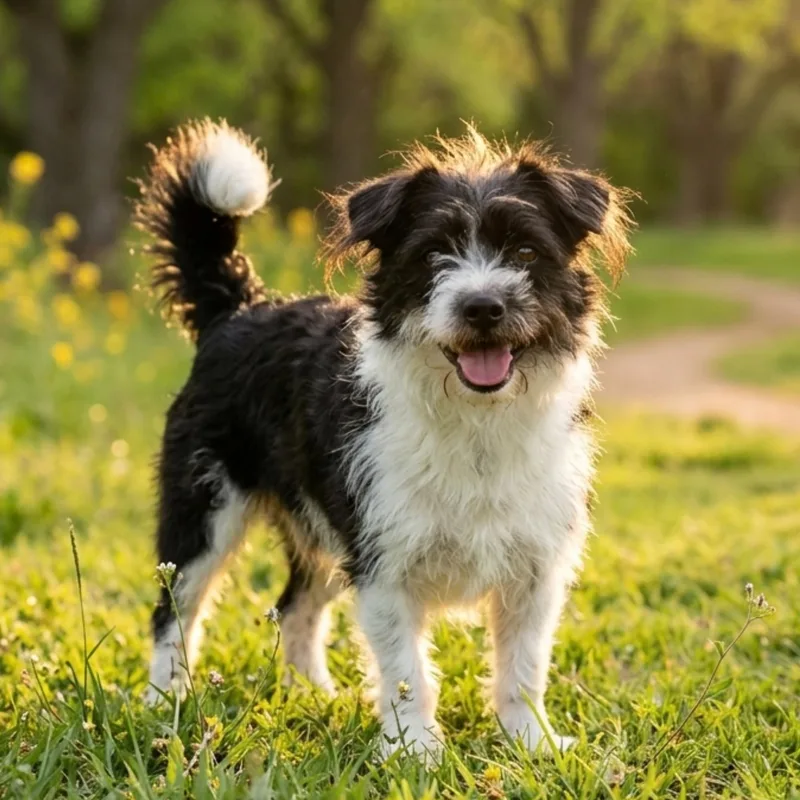 A young small-sized male Black Spaniel dog named Rocket for adoption in Tishomingo, OK