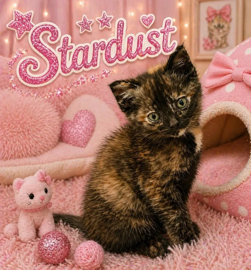A baby small-sized female Domestic Short Hair cat named Stardust for adoption in Washington Court House, OH