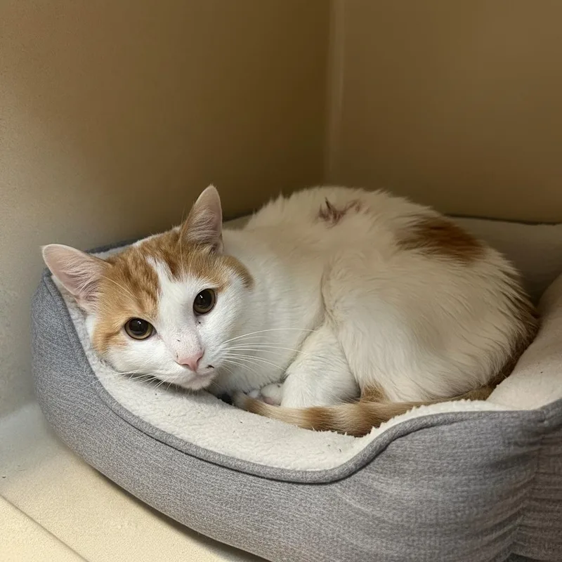 An adult medium-sized male Orange & White Domestic Short Hair cat named Thomas for adoption in Elyria, OH