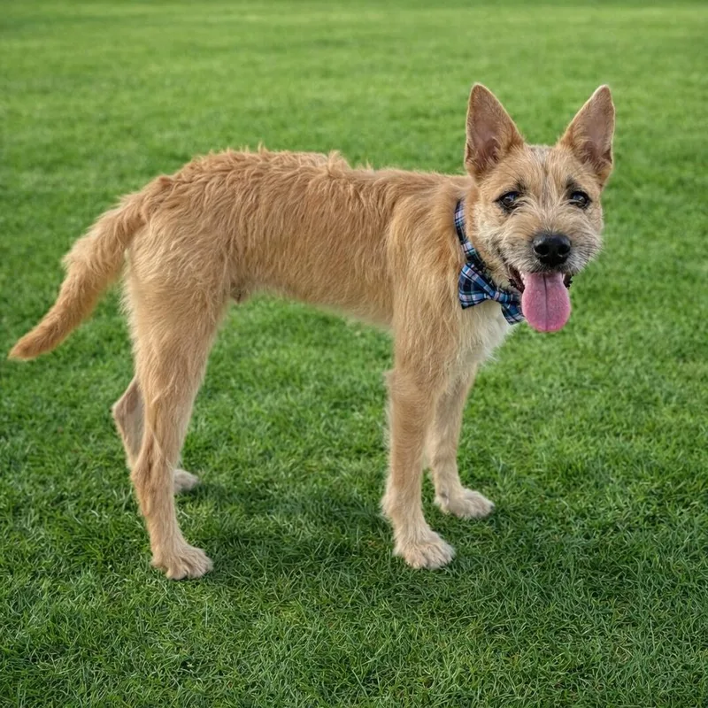 An adult medium-sized male Yellow / Tan / Blond / Fawn Terrier dog named Omega for adoption in Binghamton, NY