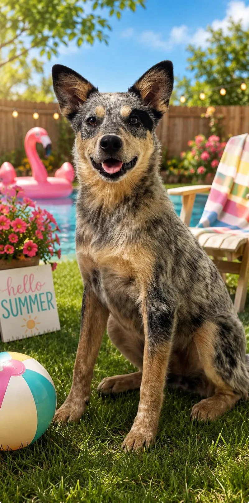 A young medium-sized female Merle (Blue) Australian Cattle Dog / Blue Heeler dog named Crispito for adoption in Chickasha, OK