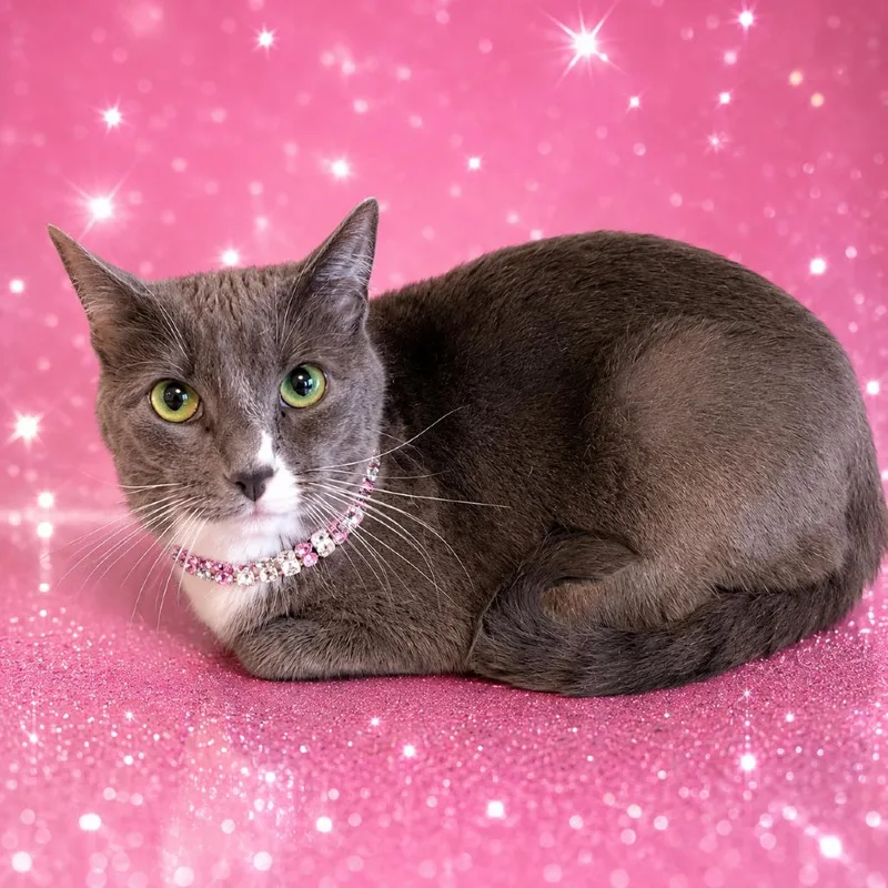 An adult large-sized female White Domestic Short Hair cat named Dazzle for adoption in Binghamton, NY