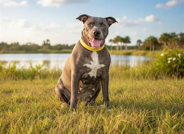 A senior large-sized female Pit Bull Terrier dog named Bristol for adoption in Tavares, FL