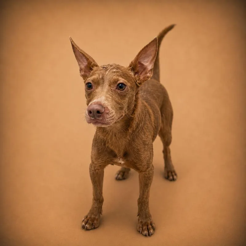 A young medium-sized male Brown / Chocolate Pit Bull Terrier dog named Michelangelo for adoption in Chuckey, TN