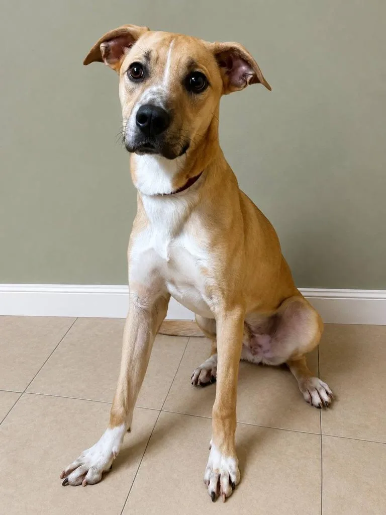 A baby large-sized male Mixed Breed dog named Tux for adoption in Fond Du Lac, WI