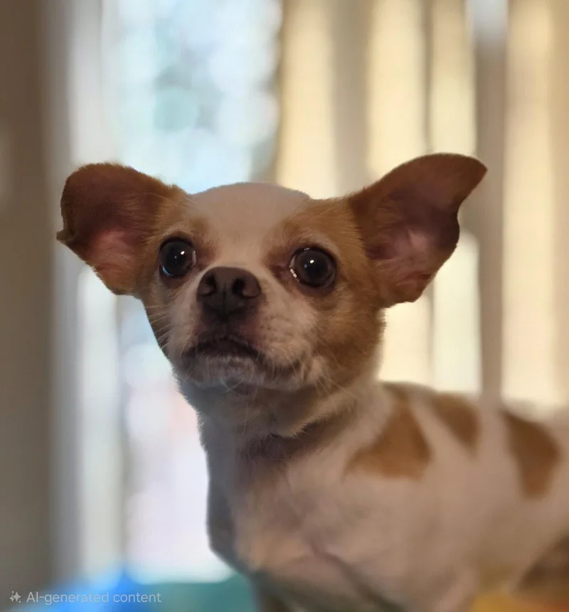 An adult small-sized male Chihuahua dog named Patches for adoption in Social Circle, GA