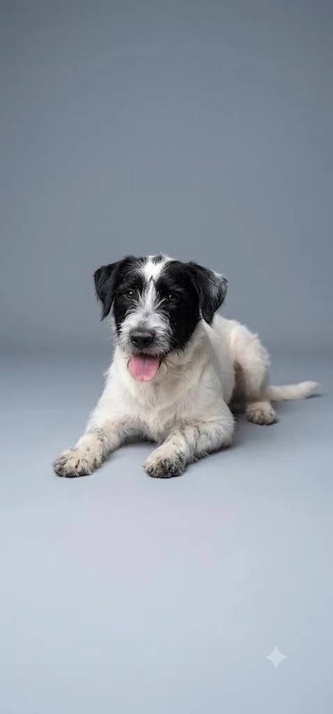 A young medium-sized male Black Miniature Schnauzer dog named Top for adoption in Wooster, OH