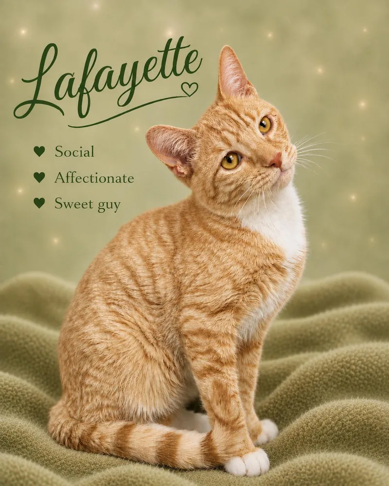 A young medium-sized male Tabby cat named LafayetteWillow Grove for adoption in Greenville, DE