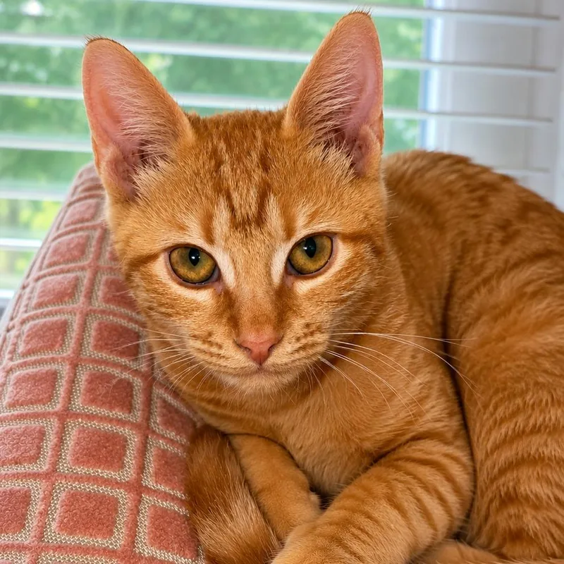 A baby small-sized male Orange / Red Domestic Short Hair cat named Wemby for adoption in Roswell, GA