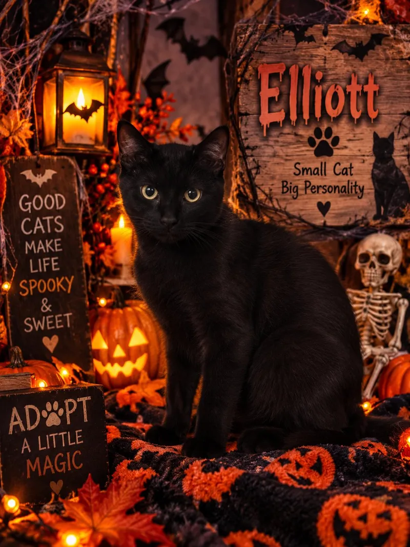 An adult medium-sized male American Shorthair cat named Elliott for adoption in Greensboro, AL