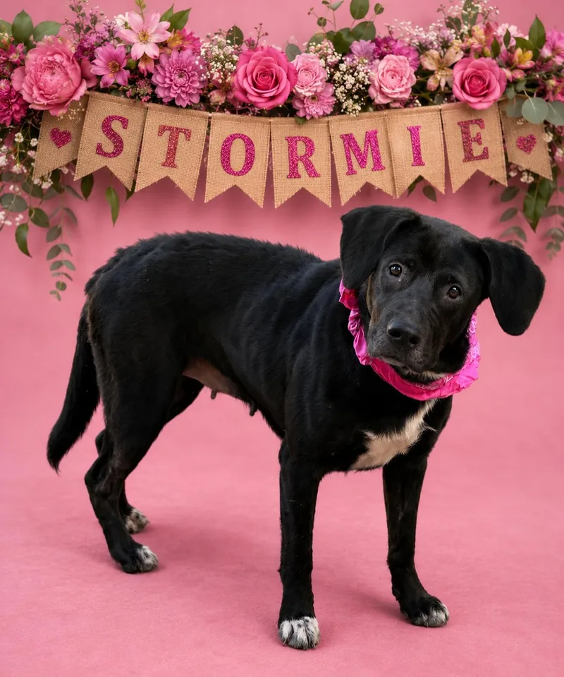 A young medium-sized female Labrador Retriever dog named Stormie for adoption in Shillington, PA